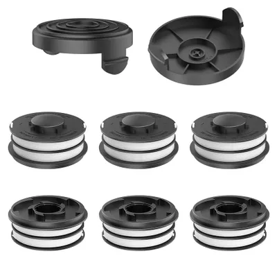 Produktbild von Trimmerfadenspule, kompatibel mit Trimmern, für Trimmer GC-ET 4530, 6 Ersatzspulen + 2 Spulenabdeckungen