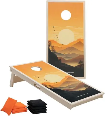 Imagen del producto de Silecomplaza, juego de lanzamiento de sacos (Cornhole) – 120 x 60 cm. Incluye: juego de lanzamiento de sacos, marca "Wicked Wood", con licencia oficial ACL; 2 tableros; 8 sacos de 450 gramos cada uno. Ideal para jugar al aire libre