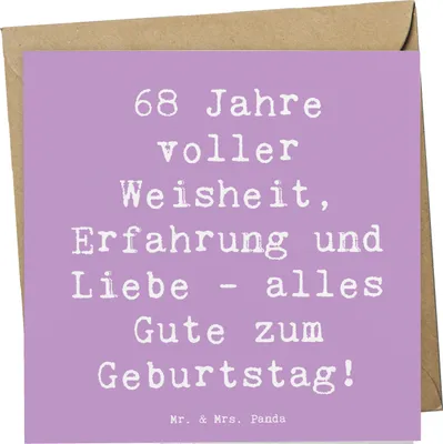 Produktbild von Mr. & Mrs. Panda Grußkarte Spruch 68. Geburtstag - Lavendeltraum - Geschenk, Klappkarte, Happy Birthday, faltkarte, anlasskarte, Personalisierte Geschenke, Wertschätzung