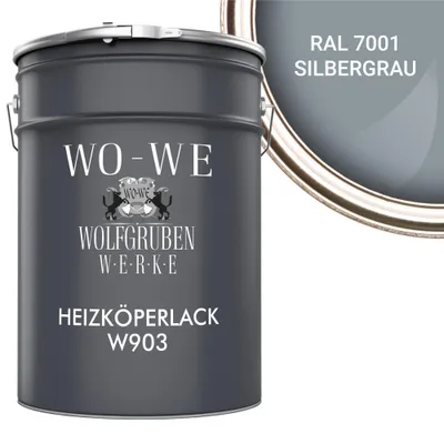 Produktbild von Heizkörperlack Heizungsfarbe Heizkörperfarbe W903 Silbergrau RAL 7001 - 10L