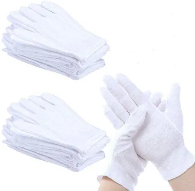 Produktbild von Famanu Baumwollhandschuhe 12 Paar - Weiß, für empfindliche Oberflächen