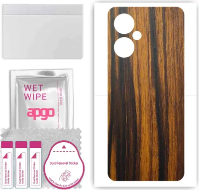 Produktbild von apgo Rückseite Schutzfolie, Skin, kompatibel mit OnePlus Nord CE 3 Lite, Hinten Displayschutzfolie aus Vinylfolie, kratzfest, einfache Montage - Tigerwood