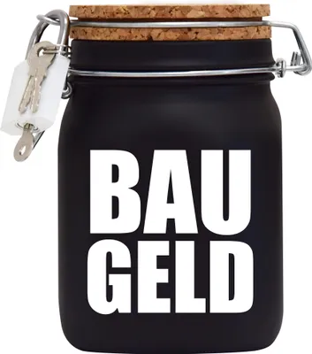 Produktbild von Spardose Geld Geschenk Ideen Bau Geld Schwarz Größe L 1 Liter