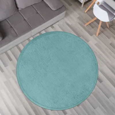 Produktbild von TT Home Krabbelmatte Babyzimmer Teppich Spielmatte Kinder Unifarben Rutschfest Flauschig Größe 160 cm Rund