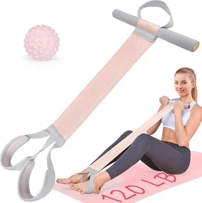Productafbeelding van Weerstandsbanden met handgrepen, 120 lbs (ongeveer 54 kg) trainingsbanden voor het hele lichaam, antislip elastische banden voor krachttraining, trainingsapparatuur voor benen, armen, borst, buikspieren, polsen, voeten