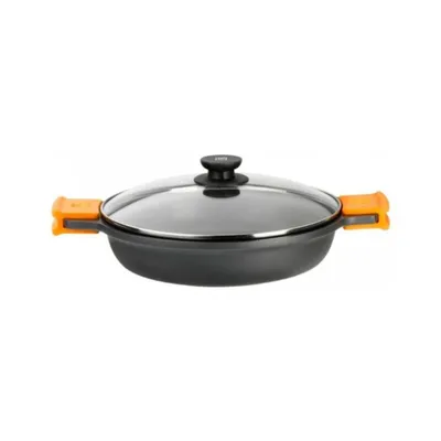 Produktbild von BRA Efficient | Niedriger Schmortopf mit Glasdeckel und Silikongriffen, 20 cm