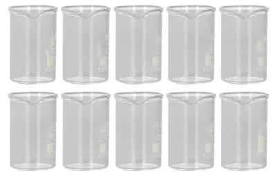 Productafbeelding van Laborbekers, 10 stuks, 10 ml, van borosilicaatglas met duidelijke schaalverdeling