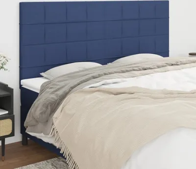 Produktbild von The Living Store Kopfteile 4 Stk. Blau 90x5x78/88 cm Stoff