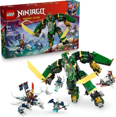 Produktbild von LEGO NINJAGO 2in1 Lloyds Jet-Mech - Spielzeug mit 5 Minifiguren, Drachen, Ausrüstung und fliegendem Motorrad - Geschenk für Jungen und Fans von Aufstieg der Drachen ab 9 Jahren 71845