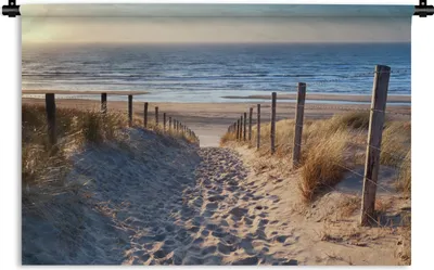Produktbild von MuchoWow® Wandteppich Wandbehang Strand - Meer - Niederlande - Dünen - Sonne 120x80 cm Tapisserie Dekoration Wandtuch - Wanddekorationen - Wandtücher