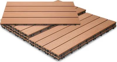 Produktbild von Aopunly Terrassenfliesen Balkon, WPC Fliesen Wasserfilterbar Terrassen Garten, Braun 30x60cm 12 Stück