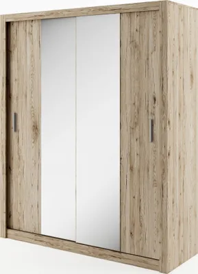Produktbild von Furniture24 Schwebetürenschrank Kleiderschrank Schrank mit Schiebetür IDEA ID03 Sanremo Eiche, 180 cm breit