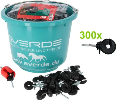 Produktbild von 300x AKO Ringisolatoren, inkl. Stalleimer & Einschraubhilfe
