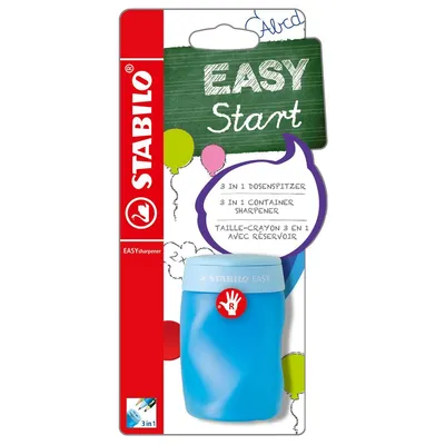 Zdjęcie produktu dla Ergonomiczna ostrzałka do puszek dla praworęcznych - STABILO EASYsharpener - 3 w 1 - niebieska