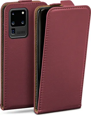 Produktbild von moex® Flip Case kompatibel mit Samsung Galaxy S20 Ultra / 5G - Hülle mit 360 Grad Schutz, Weinrot