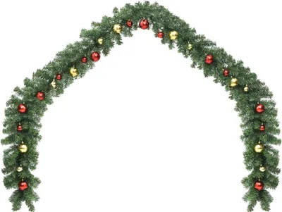 Produktbild von vidaXL Girlanda świąteczna ozdobiona bombkami i światełkami LED 5 m