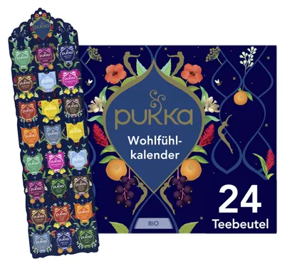 Produktbild von Pukka Bio Tee Adventskalender 2025: 12 Sorten 24 Beutel