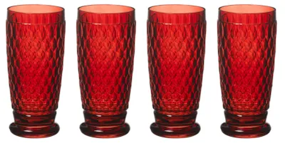 Produktbild von Villeroy & Boch Boston Coloured 4er Set Longdrinkglas 400 ml rot Kristallglas