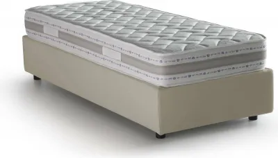 Produktbild von Einzelbett Dabate, Containerbett mit Stoffbespannung, 100%  Italy, Frontöffnung, inklusive Matratze Cm 80x190, Beige