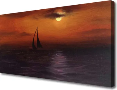 Produktbild von Tulup Leinwand-Bilder 100x50 Wandbild Canvas Kunstdruck Meer Boot Landschaft