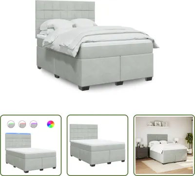 Produktbild von The Living Store Boxspringbett mit Matratze Hellgrau 140x190 cm Samt