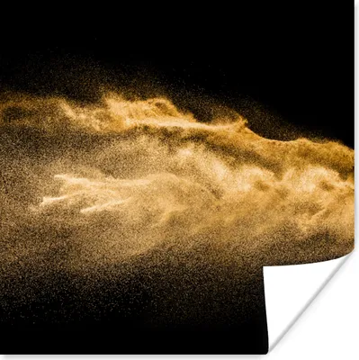 Produktbild von MuchoWow® Poster Sand - Gold - Schwarz - Luxus - Kunst 50x50 cm - Wohnzimmerdekoration