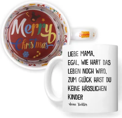 Produktbild von 22Feels Weihnachtsgeschenk Mama Geschenk von Tochter Mutter Tasse Frauen Kaffeetasse Haferl Weihnachten
