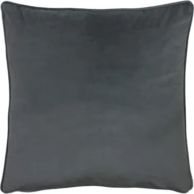 Samt-Kissen mit Biese, Federfüllung, 55x55 cm, Granit