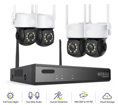 Image de Système de caméra de surveillance sans fil - Caméra de sécurité Wi-Fi - Caméra de surveillance - Caméra IP