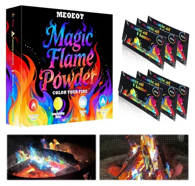Productafbeelding van Magic neon flames kleurrijk vuurpoeder - 6 x 30 g magic fire powder - Kleurrijk vuur - Kerstmis - Magisch poeder