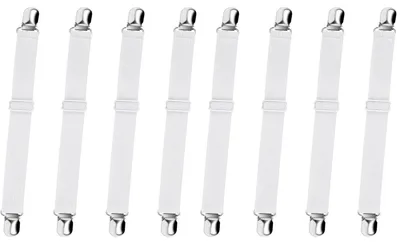 Produktbild von Bettlakenspanner Verstellbar 12 Stück mit Metallclips Weiß
