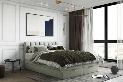Produktbild von TRADA Gusto Boxspringbett 140x200 mit Bettkasten Topper Visco Memory Beige