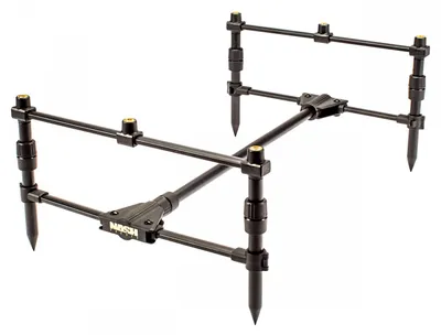 Produktbild von Nash Rod Pod 3 Ruten Micro-Style einstellbar Länge 53-90cm Mattschwarz mit kompakten Auslegern