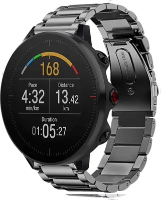 Produktbild von Strap-it Titanarmband - Kompatibel mit Polar Vantage M Armband Ersatzarmband Titanium Armband mit faltschließe Sportuhr zubehör für smartwatch 22mm Armband Graphit Farbe