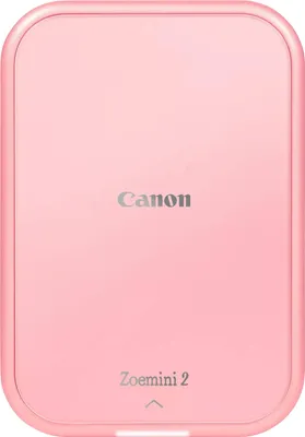 A pink Canon Zoemini 2 printer is shown from the front on a white background.