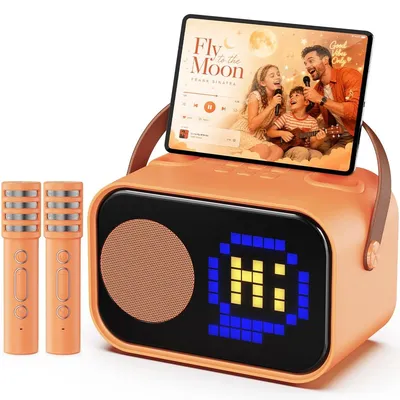 Produktbild von Karaoke-Set Karaokemaschine Kinderkaraoke - 2 Mikrofone - Bluetooth - Aufnahmefunktion - Für Familienfeiern
