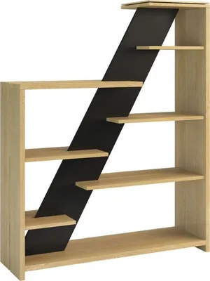 Produktbild von Regal - 120 cm breit, teilmassiv, Farbe: Eiche / Schwarz