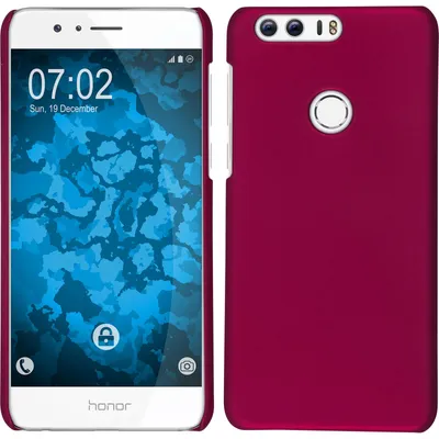 Produktbild von PhoneNatic Case kompatibel mit Huawei Honor 8 - Hülle pink gummiert Hard-case + 2 Schutzfolien