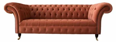 Produktbild von Luxus Chesterfield 3 Sitzer Couch Polster Textil Couchen Stoff Sofa Neu