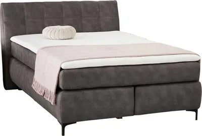 Produktbild von Boxspringbett - Grau - Mikrofaser - 140 x 200 cm