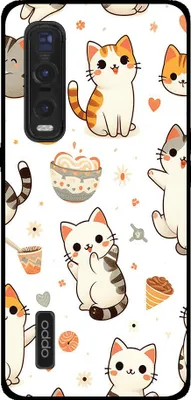Produktbild von Smartphonica Telefon Fall geeignet für Oppo Find X2 Pro mit Katze drucken - TPU zurück Abdeckung Fall Katze Design