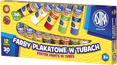 Image de Peintures pour affiches 12 couleurs 30 ml Astra