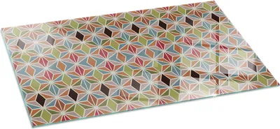 Zdjęcie produktu dla Płyta chroniąca przed iskrami - Szklana podstawa do pieca opalanego drewnem - Podkład kominkowy wykonany ze szkła - 120x60 cm - Ognioodporna podstawa pieca - Żaroodporna płyta ochronna do kominka - Przezroczysta szklana podstawa ochronna - Wielokątny wzór w kratkę
