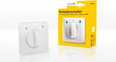 Produktbild von Schellenberg Rollladenschalter Knebelschalter, mit Tast- und Rastfunktion, Unterputz, weiß, 25003