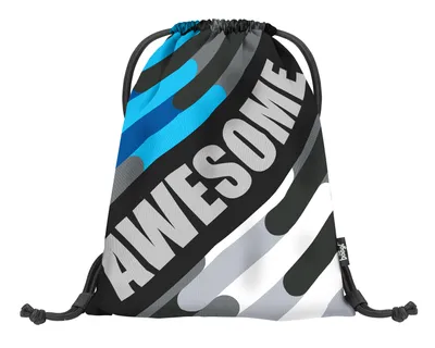 Produktbild von Baagl Turnbeutel für Junge - Schuhbeutel für Kinder - Schule und Kindergarten Sportbeutel - Sportrucksack, Gymsack (Awesome - Streifen)