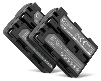 Produktbild von CELLONIC 2x Akku für Kamera Kompatibel mit Sony SLT-A77 (α77), SLT-A77 II (α77 II), DSLR-A300 (α300), NP-FM500H - (1600mAh, 7.4V)