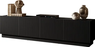 Produktbild von MIRJAN24 TV-Lowboard Liverti 200 4D, Stilvoll Wohnzimmer, Lowboard mit vier Drehtüren (Farbe: Schwarz)