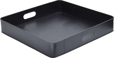 Produktbild von Loft42 Serviertablett, schwarz, quadratisch, 40x40 cm, Metall, pulverbeschichtet, mit Griffen, für Dekoration und Aufbewahrung