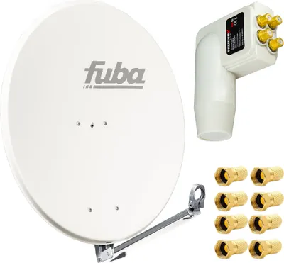 Produktbild von Fuba DAL 800 W Satellitenantenne 80cm Alu Weiß PremiumX LNB Quad 8x F-Stecker