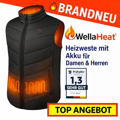 Image de Gilet chauffant WellaHeat™ avec batterie Powerbank Gilet chauffant Gilet thermique Gilet chauffant : M